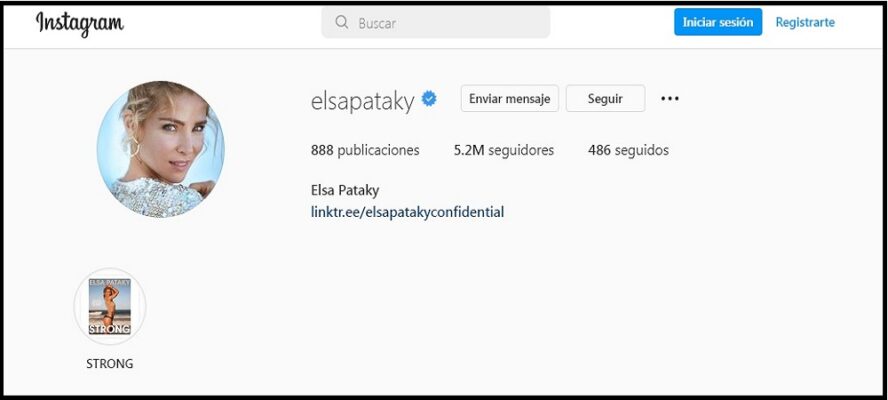 Perfil de Instagram de Elsa Pataky