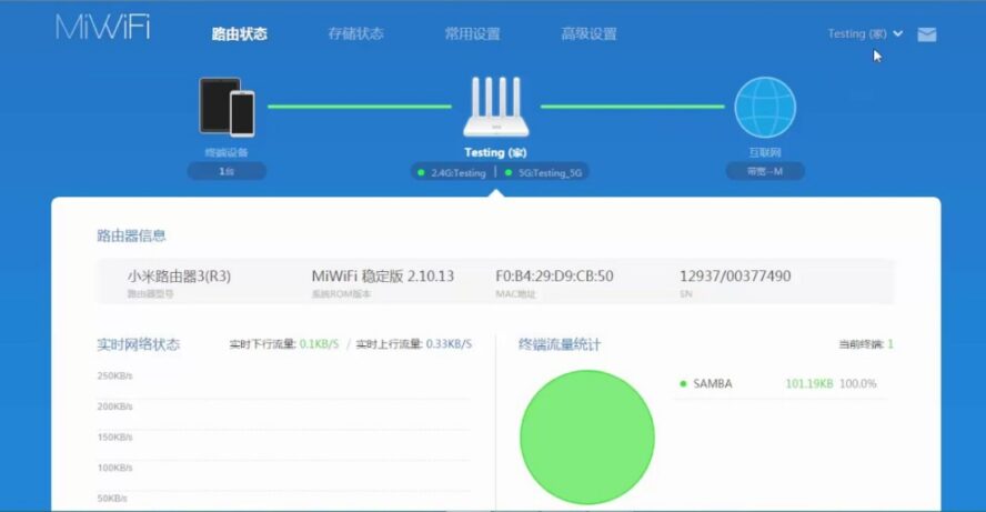 Cómo configurar Mi router Xiaomi 4C: Interfaz Web